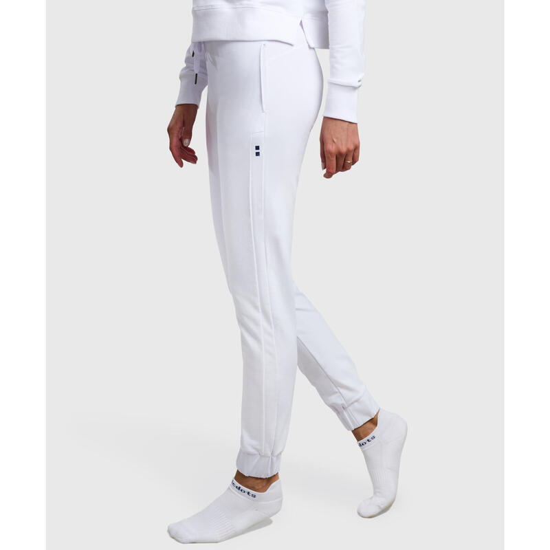 Joggers de Tennis/Padel Organique Femme Marine Blanche