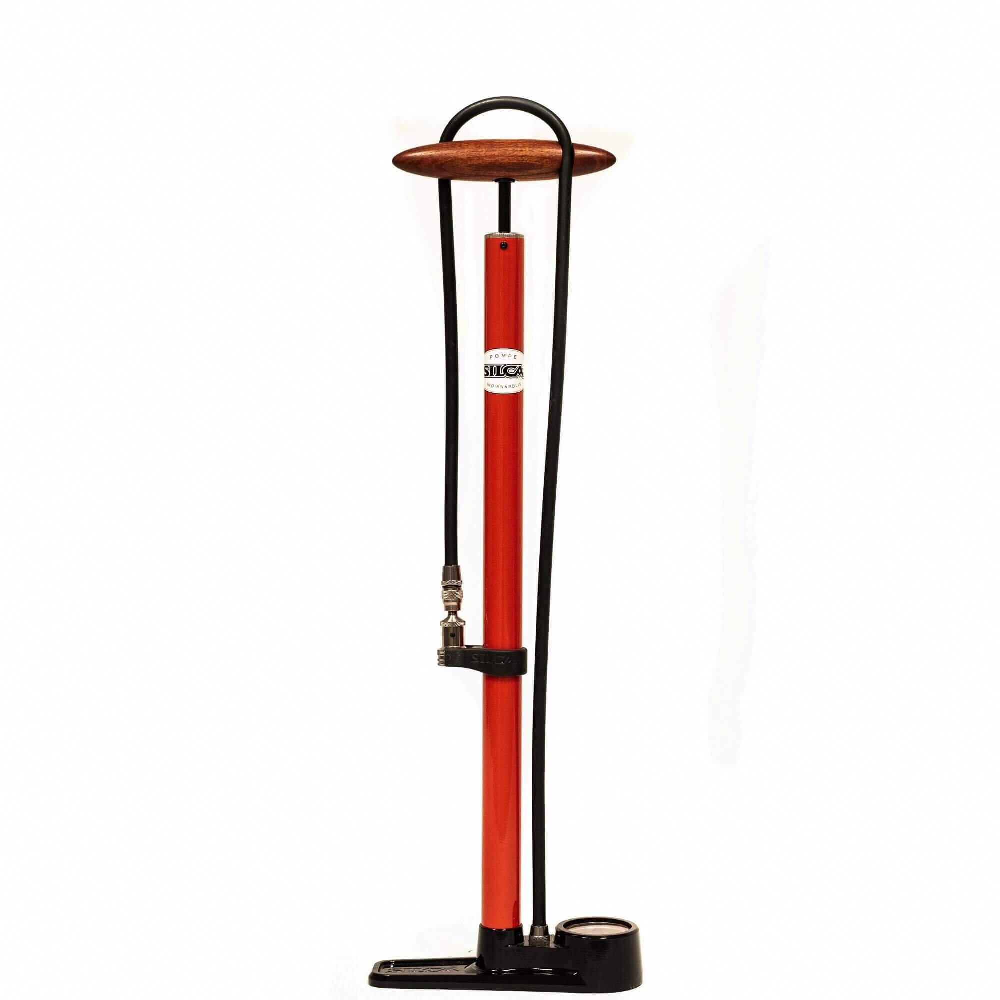 Bomba de pé pista 220psi ciclismo vermelho silca