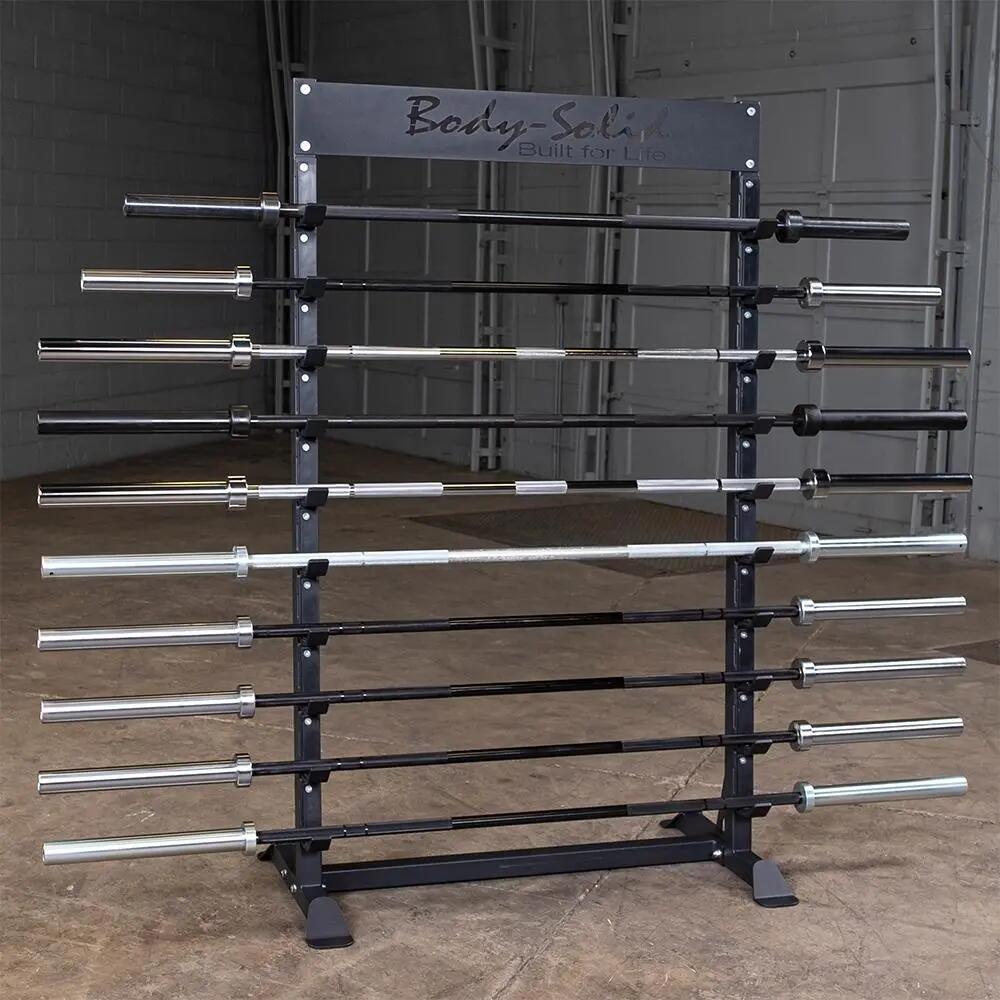 Opbergrek voor 10 barbells / halterstangen opslag - SBS100 3/4