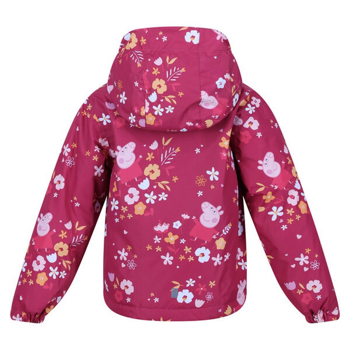Childrens/Kids Muddy Puddle Peppa Pig Autumnal Padded Waterproof Jacket (Berry 2/5