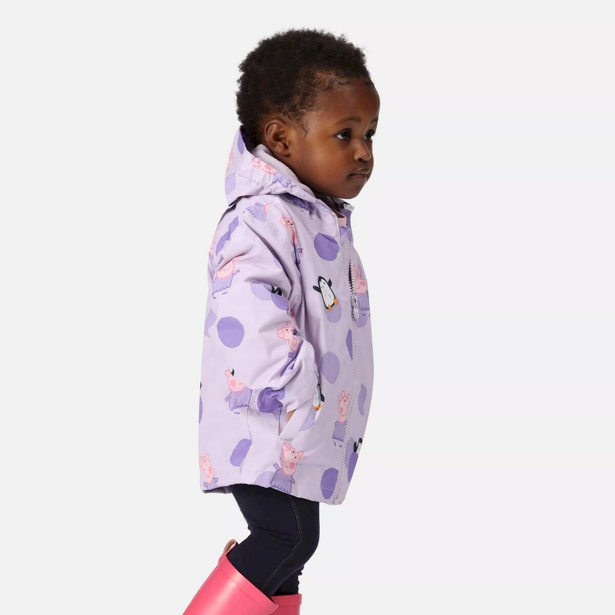 Childrens/Kids Muddy Puddle Peppa Pig Polka Dot Padded Waterproof Jacket (Pastel 2/4