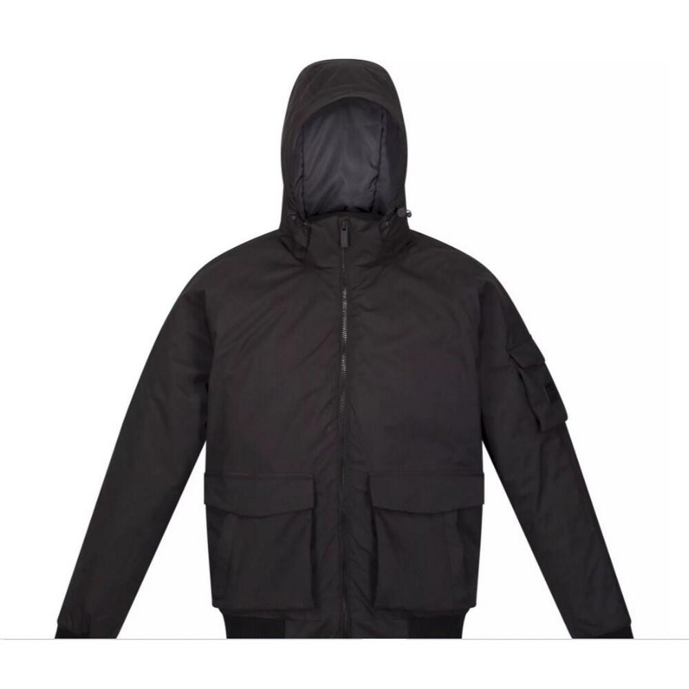 Mens Faizan Hooded Waterproof Jacket (Black) 1/4