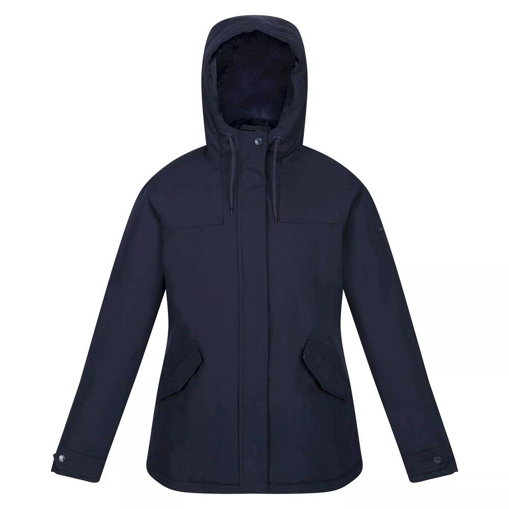 Womens/Ladies Bria Faux Fur Lined Waterproof Jacket (Navy) 1/5