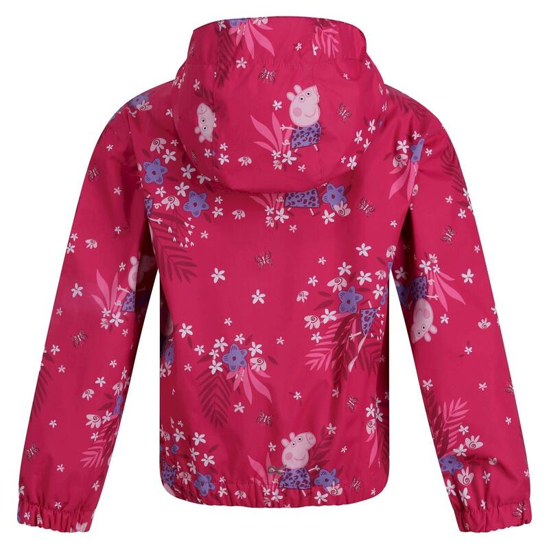 Chaqueta Impermeable de Peppa Pig Flores para Niños/Niñas Rosa Fusión