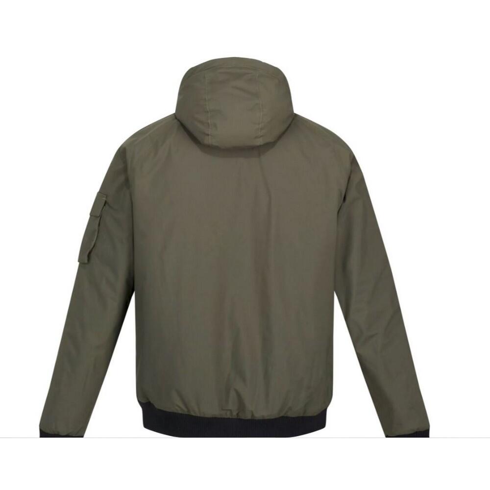 Mens Faizan Hooded Waterproof Jacket (Dark Khaki) 2/4