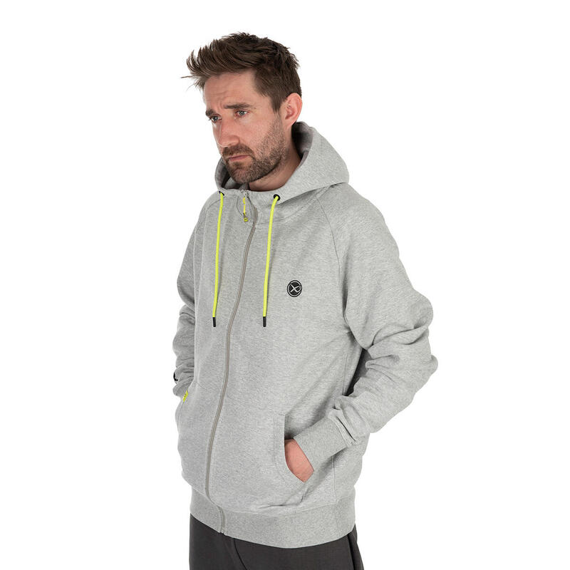 Matrix Full Zip Hoody Marl Grey / Lime (Black Edition) Medium