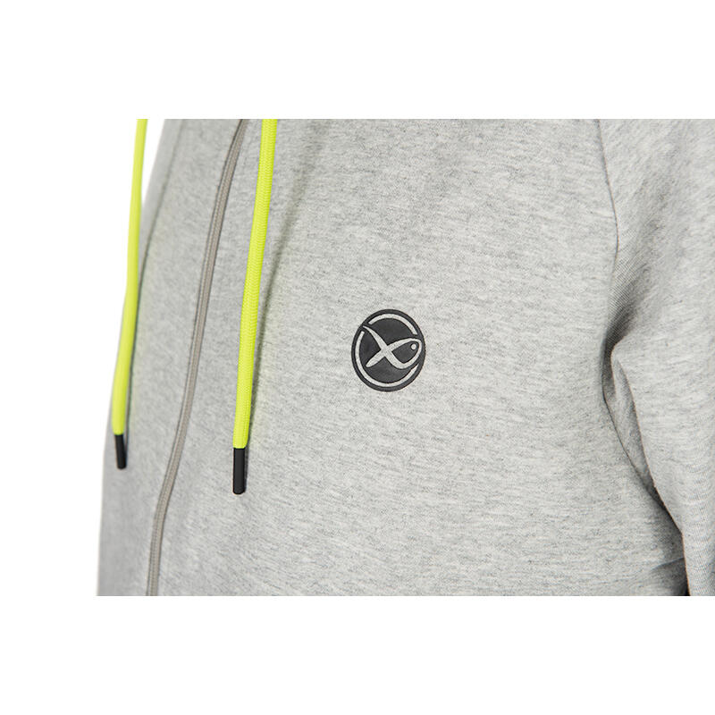 Matrix Full Zip Hoody Marl Grey / Lime (Black Edition) Medium