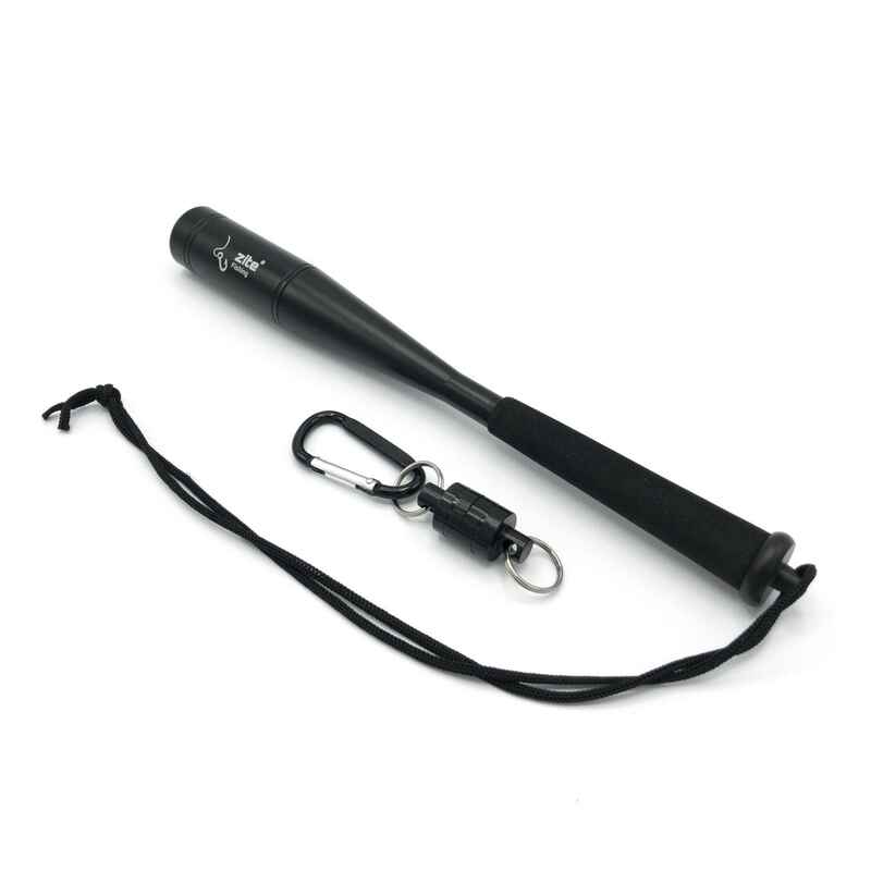 Fischtöter Aluminium Schwarz mit Magnet-Karabiner 25cm
