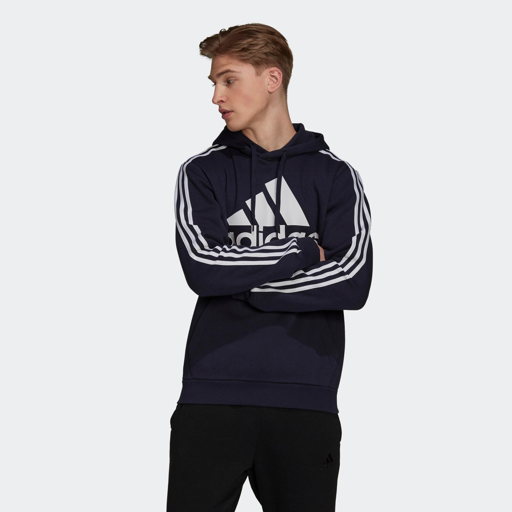 Felpa con cappuccio Essentials Fleece 3-Stripes Logo 3/5