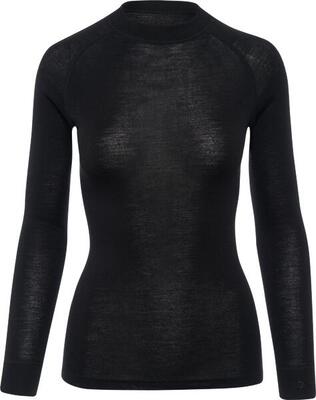 Thermowave merinowol warm long sleeve shirt - dames - black