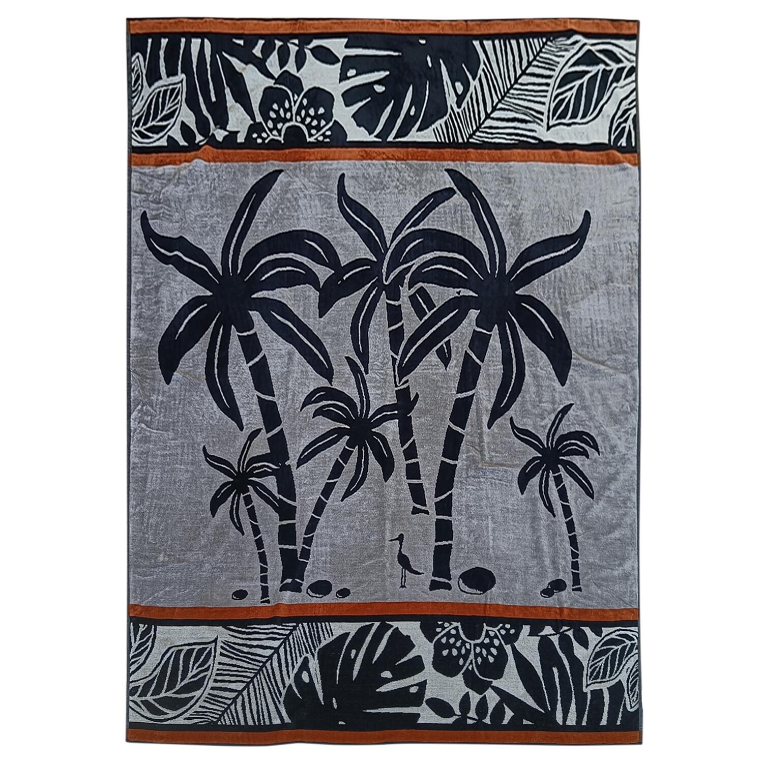 LE COMPTOIR DE LA PLAGE XL-strandlaken van velours jacquard grijs 140x180 400g/m² - Inagua