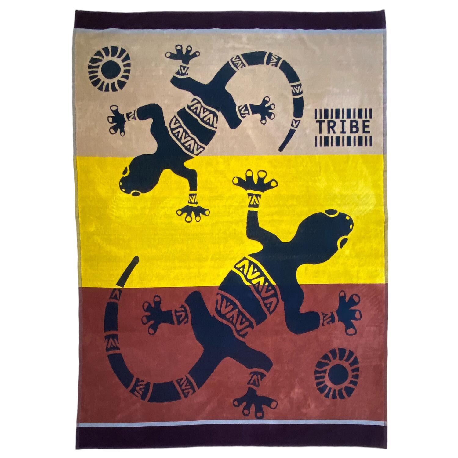 LE COMPTOIR DE LA PLAGE XL-strandlaken van velours jacquard bruin 140x180 400g/m² - Tribalno