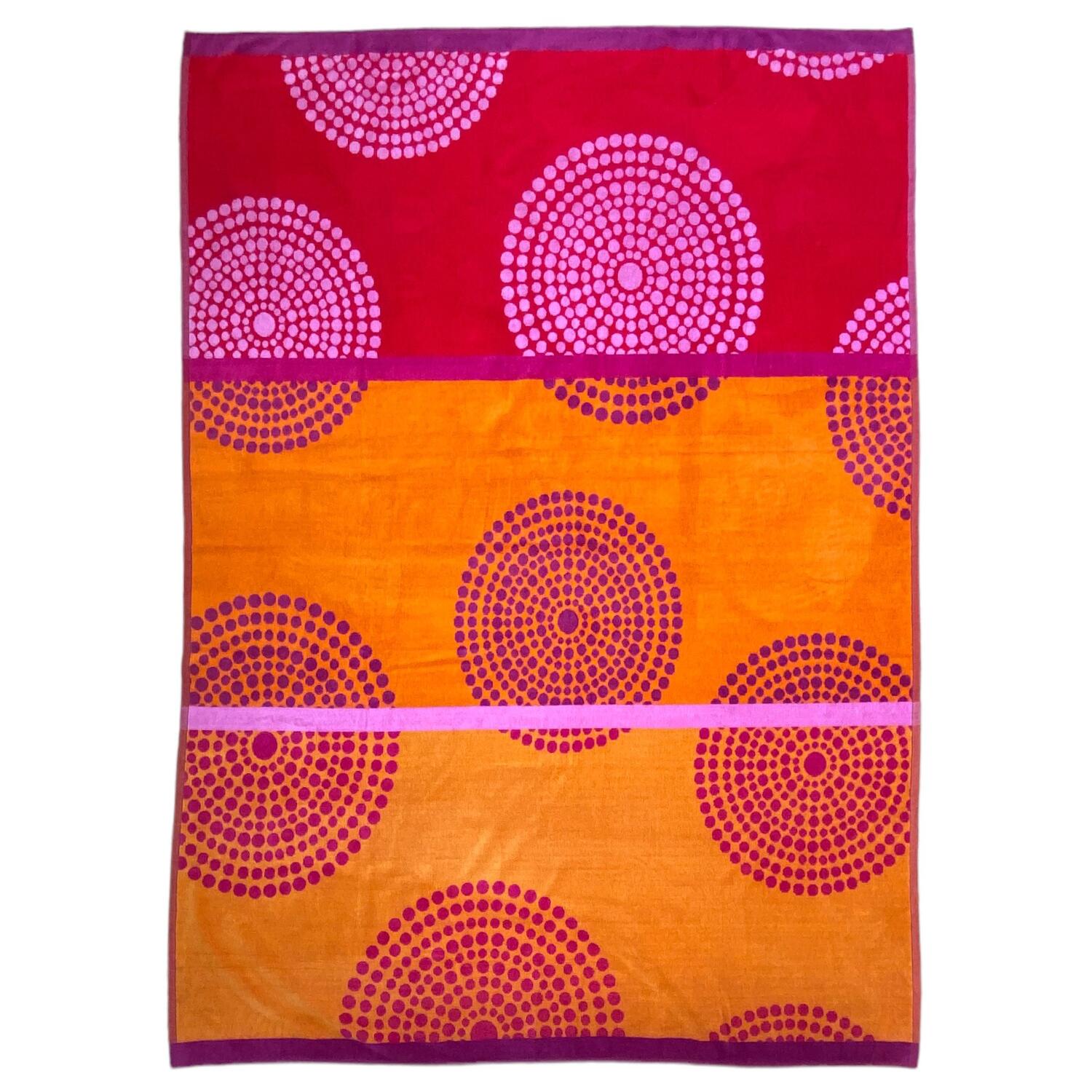 LE COMPTOIR DE LA PLAGE XL-strandlaken van velours jacquard oranje 140x180 400g/m² - Spirales