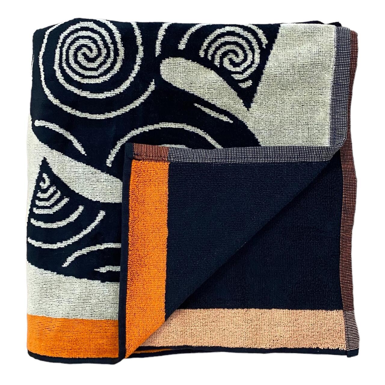 XL-strandlaken van velours jacquard oranje 140x180 400g/m² - Concha 3/4