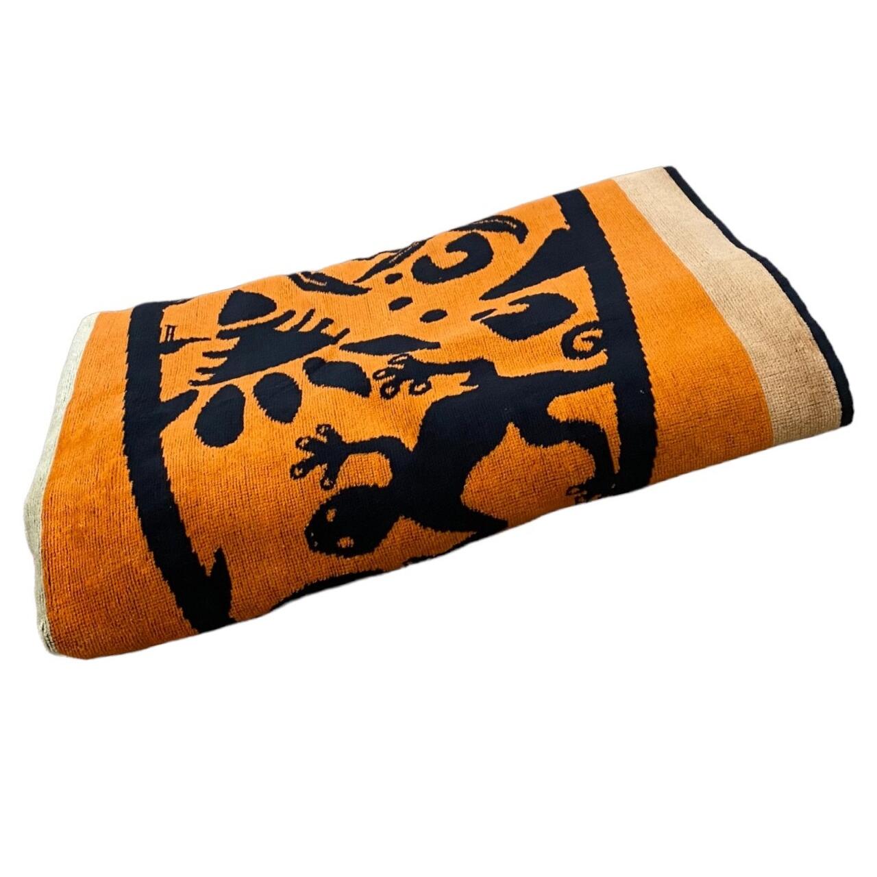 XL-strandlaken van velours jacquard oranje 140x180 400g/m² - Concha 4/4