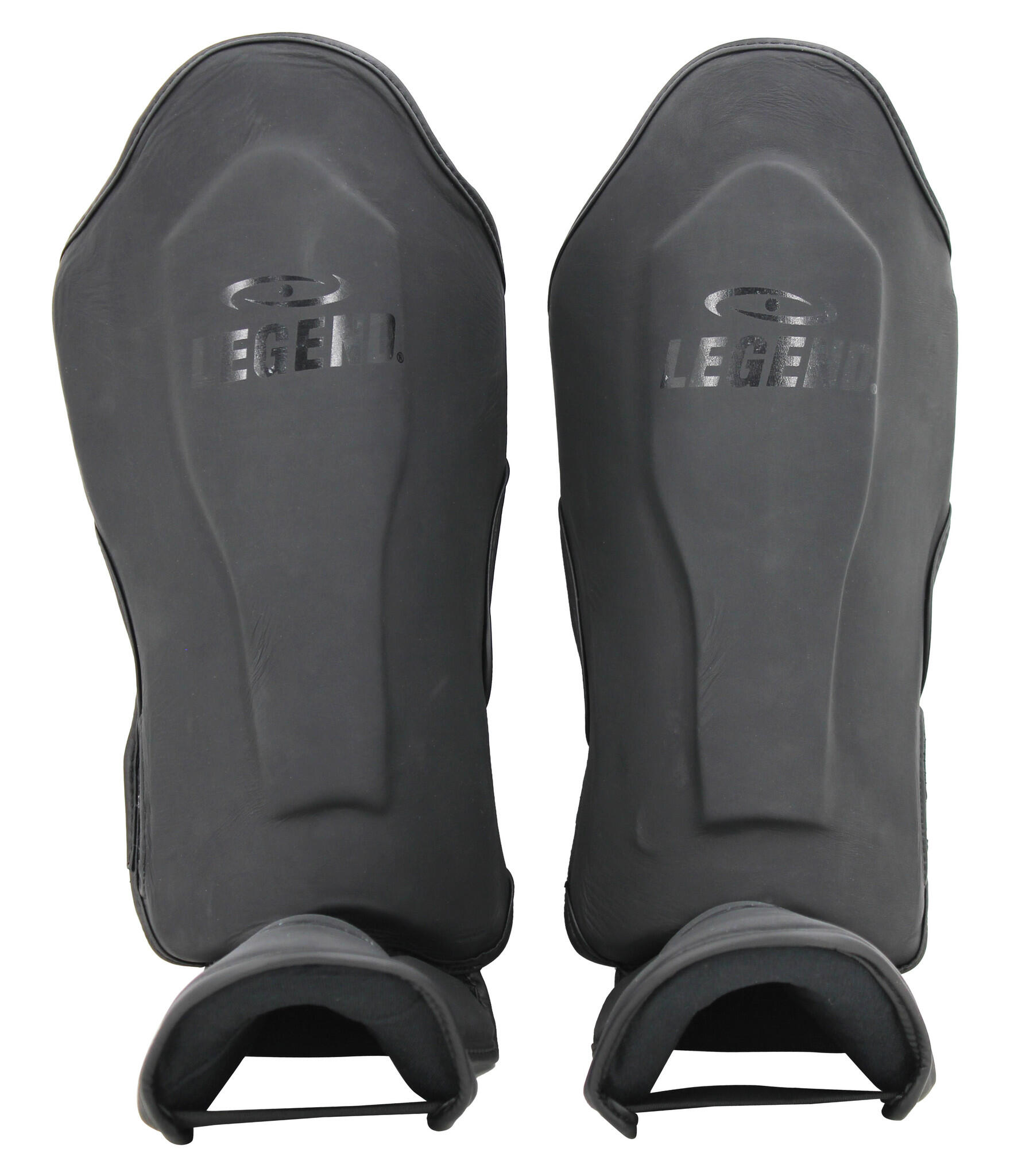 Protège-tibias kickboxing cuir PRO Noir Mat 2/6