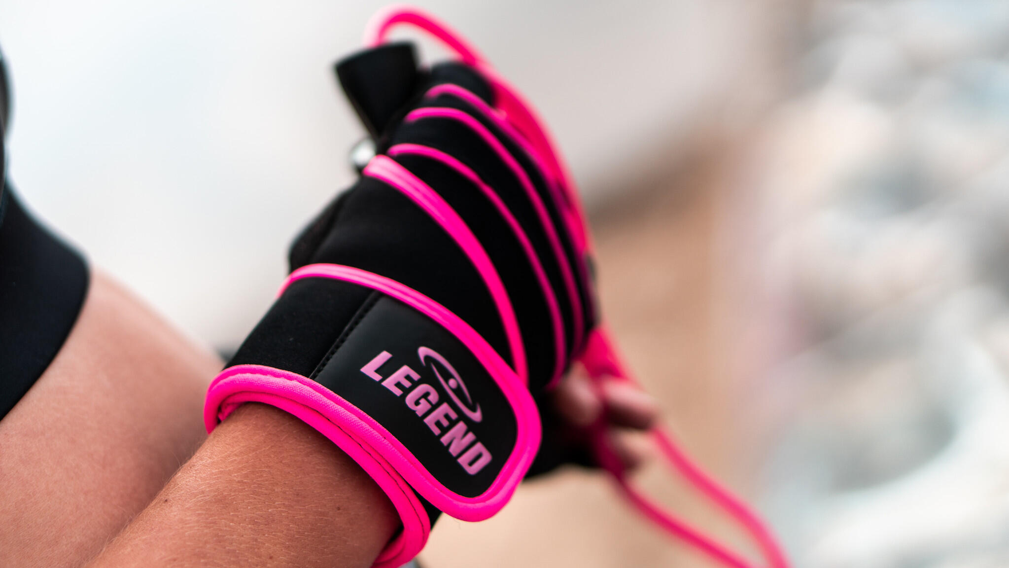 Fitness Handschoenen Dames Roze Legend Grip 3/4
