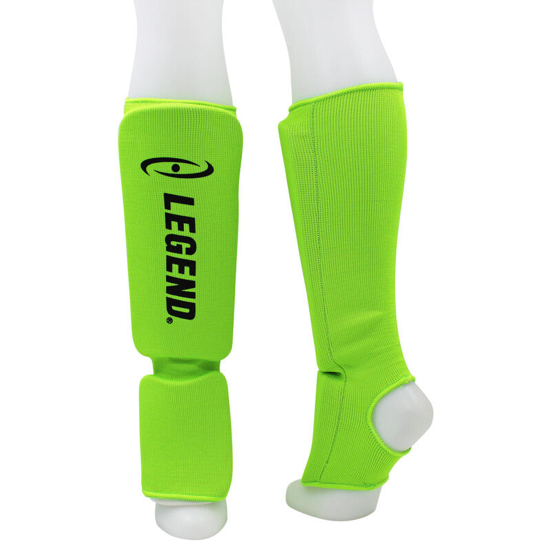 Protège-tibias Legend Easy Enfants/Adultes Vert Fluo Élastique