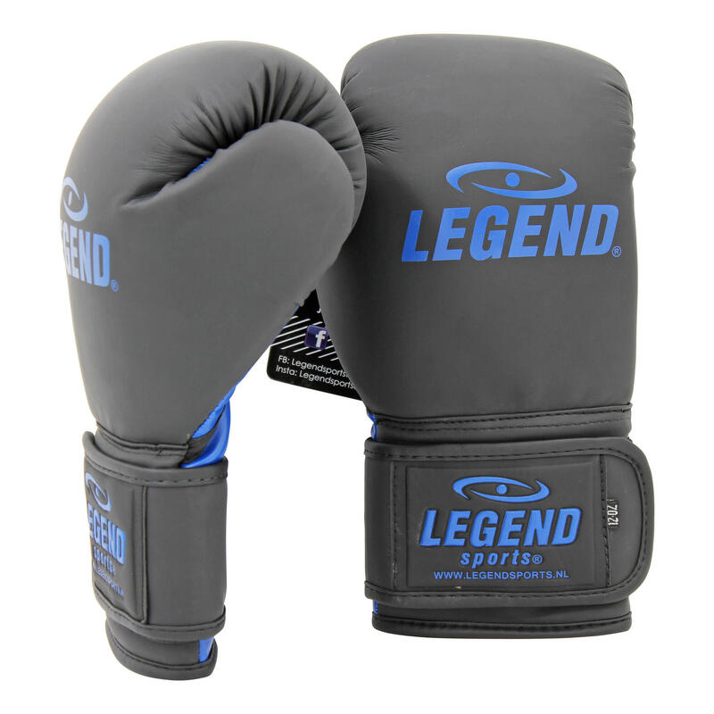 Gants de boxe LegendClima Homme/Femme Mat Noir-Bleu PU