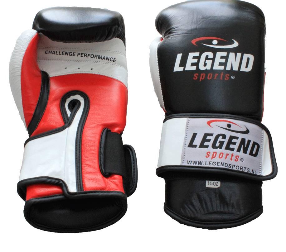Legend Power Bokshandschoenen Heren?Dames Zwart-Wit-Rood Leer 5/5