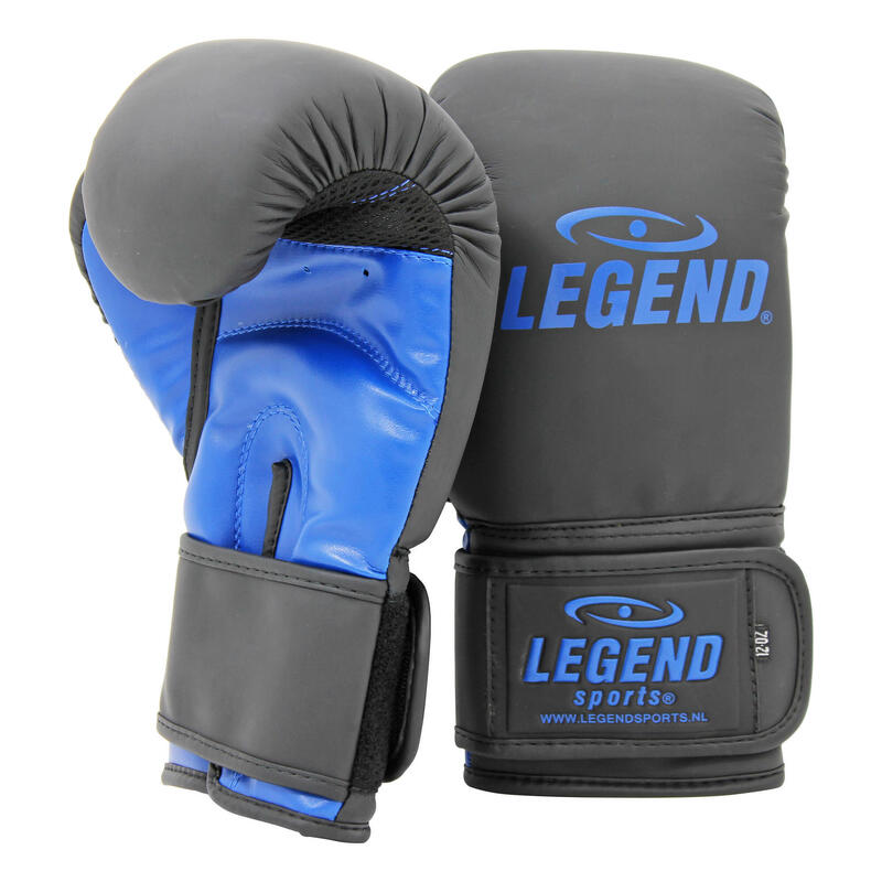 Gants de boxe LegendClima Homme/Femme Mat Noir-Bleu PU