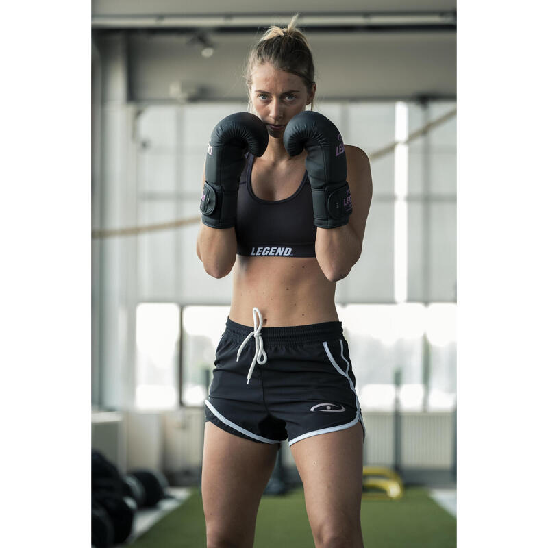 Gants de boxe LegendClima Femme Noir mat-Rose PU