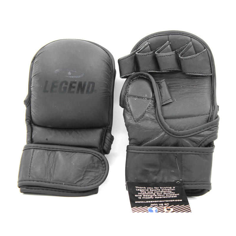 LegendPadding Sac de Frappe et Gants MMA Homme/Femme Cuir Noir