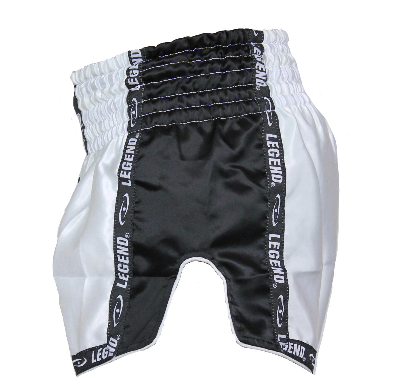 Kickboxing Short Enfants/Adultes Noir/Blanc Satin 5/5