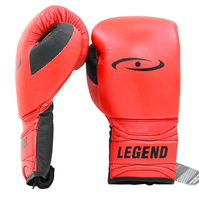 Gants de Boxe Dentelle Homme/Femme Cuir Rouge-Noir Mat