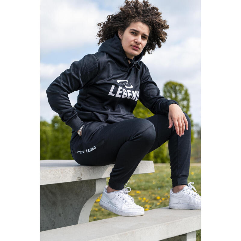 Joggingpak met Hoodie Kids/Volwassenen Zwart SlimFit Polyester