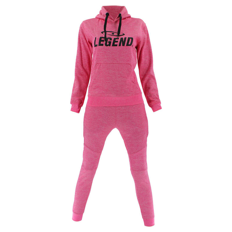 Joggingpak met Hoodie Meisjes/Dames Roze SlimFit Polyester Fitness en Hardlopen