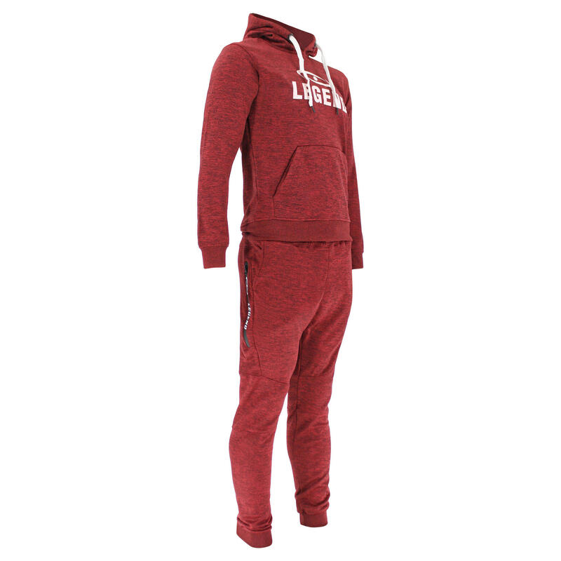 Ensemble de Jogging avec Capuche Enfants/Adultes Rouge SlimFit Polyester