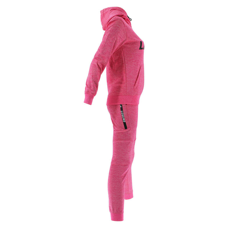 Joggingpak met Hoodie Meisjes/Dames Roze SlimFit Polyester Fitness en Hardlopen