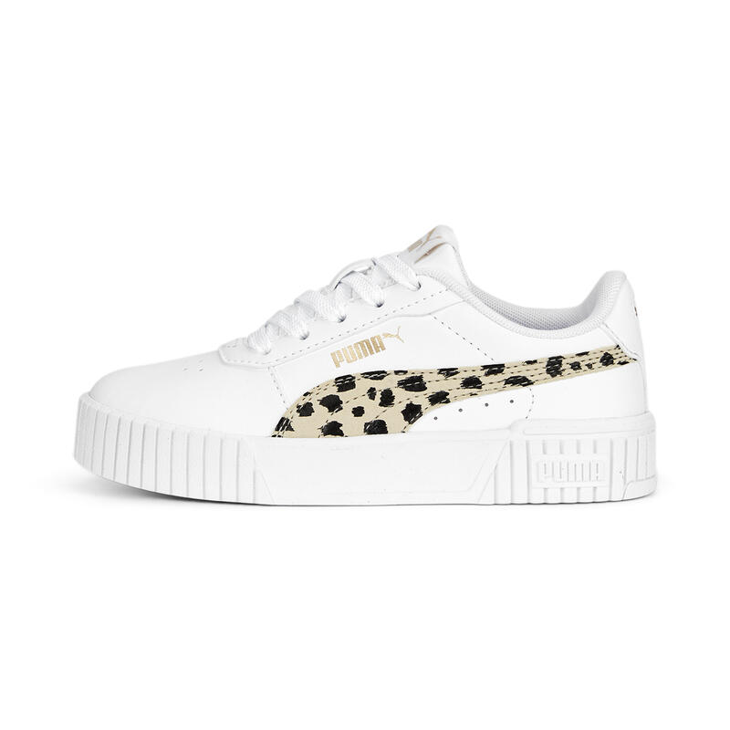 Zapatillas Niña Carina 2.0 Animal PUMA White Granola Black Gold Beige