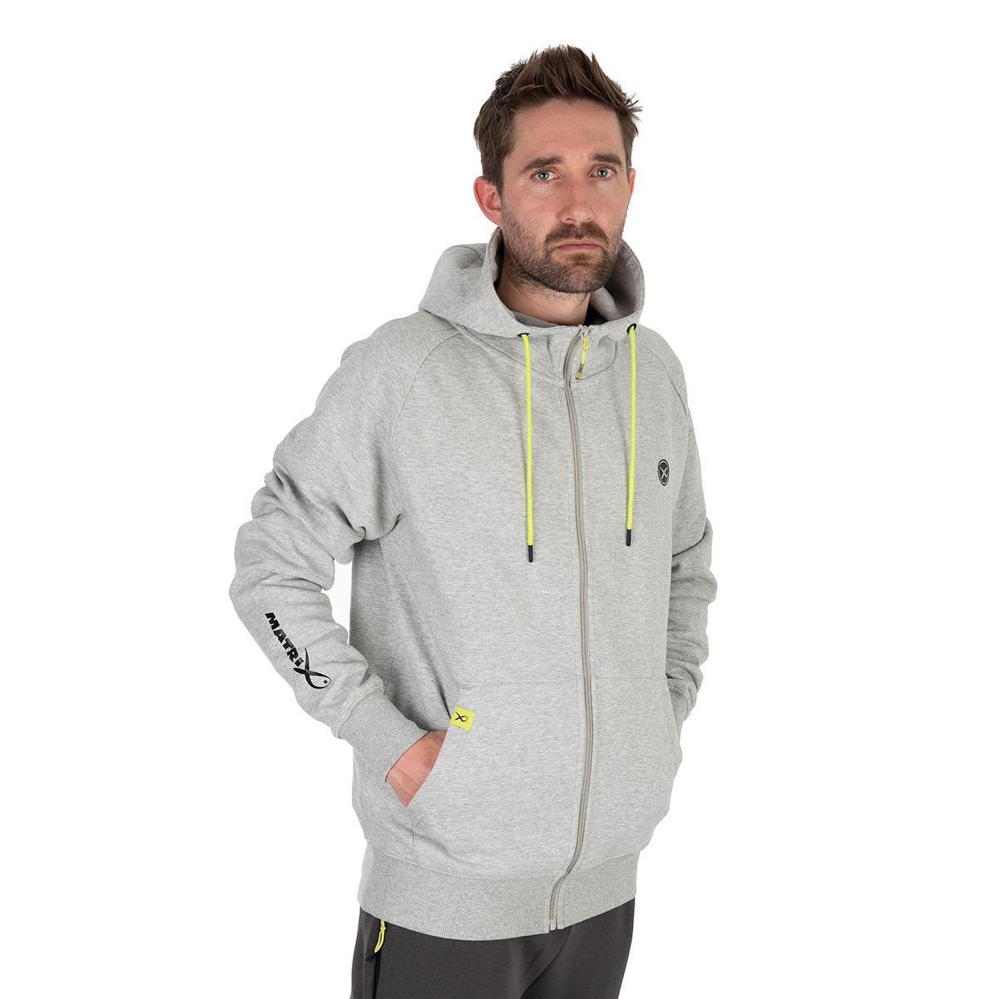 Matrix Full Zip Hoody Marl Grey / Lime (Black Edition) Medium