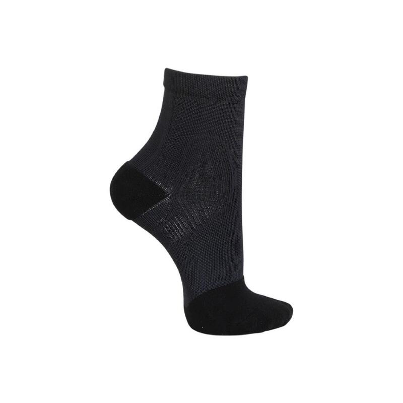 BCR608 中性短款運動壓力襪 - 黑色/灰色