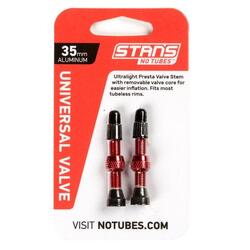 Paire de valves, Universal, Al, Presta 35mm, Rouge