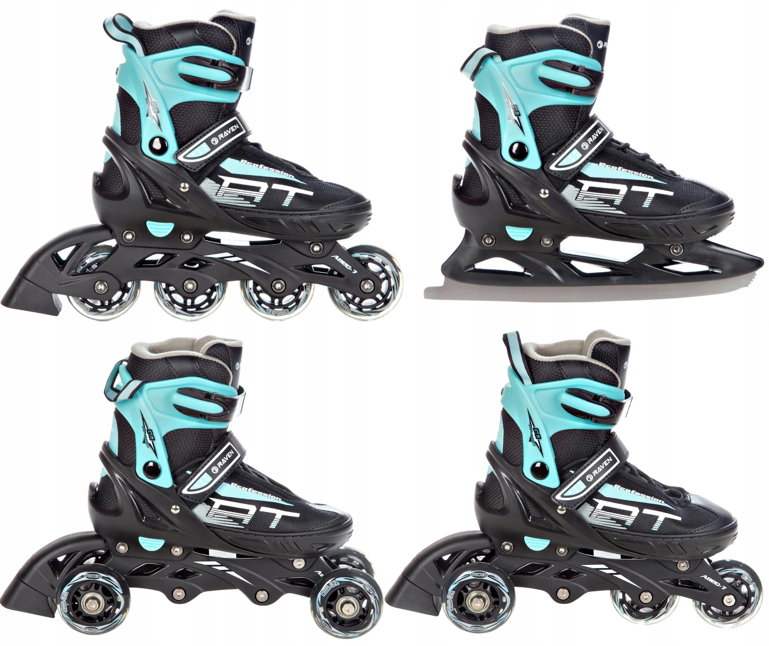 Patine Raven Profession, Negru/Turcoaz