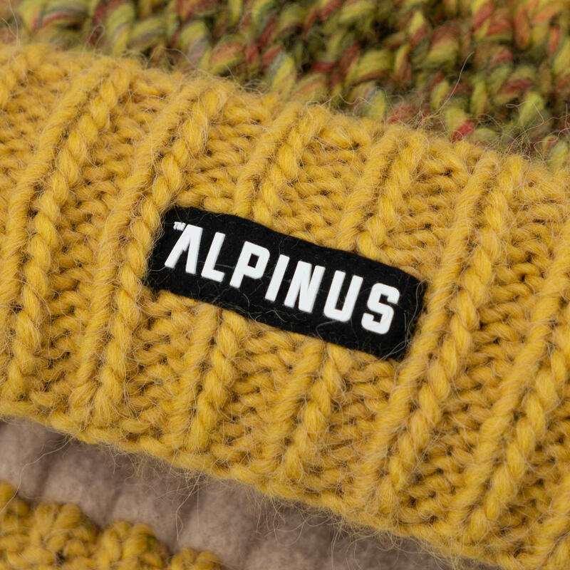 Skimuts voor volwassenen kabelbrei wol blend Alpinus Autiola