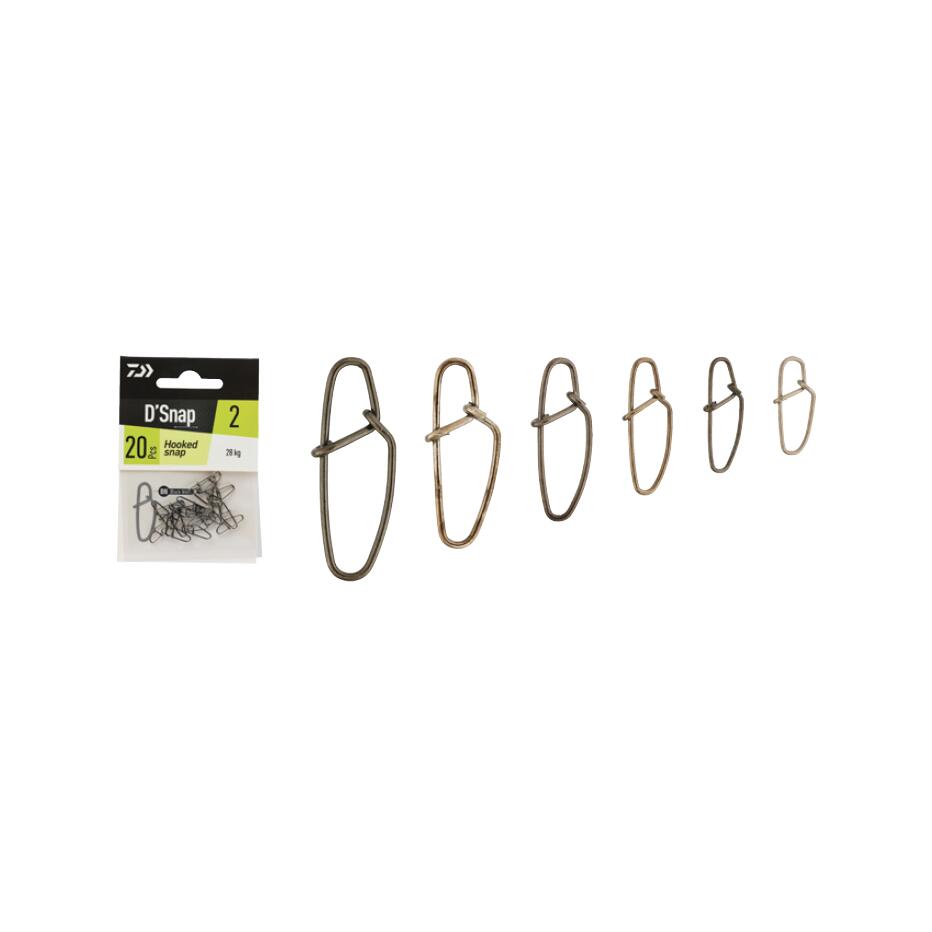 Agrafe Daiwa Hooked Snap (n°4 - 45kg - par 20) 1/1