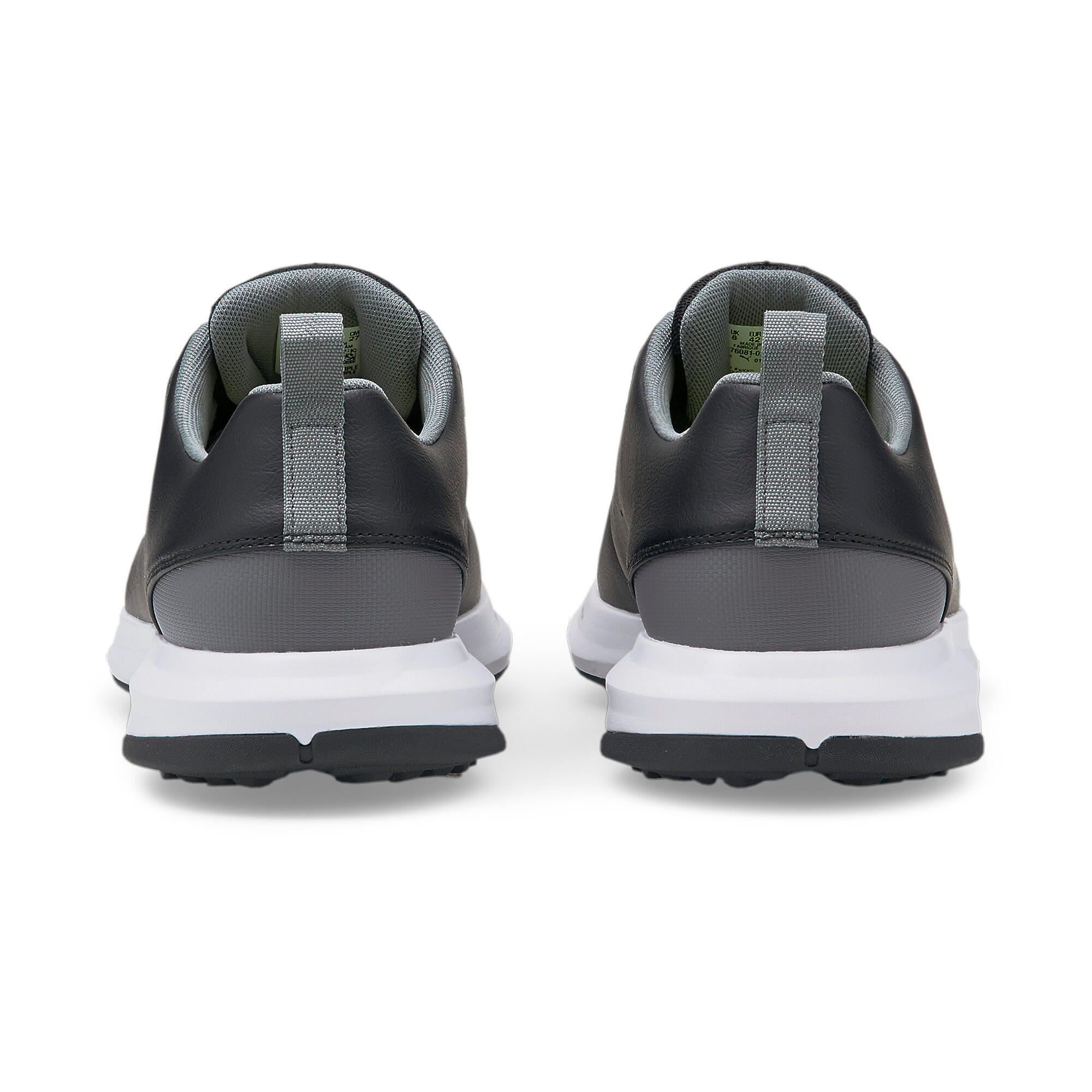 PUMA Mens FUSION FX Tech Golf Shoes - Black-Silver-Quiet Shade 5/7