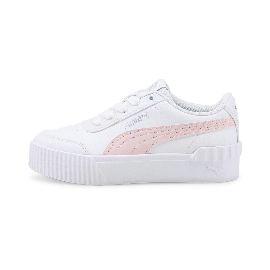 PUMA Kids Girls Carina Lift Trainers Running Shoes - White-Chalk Pink
