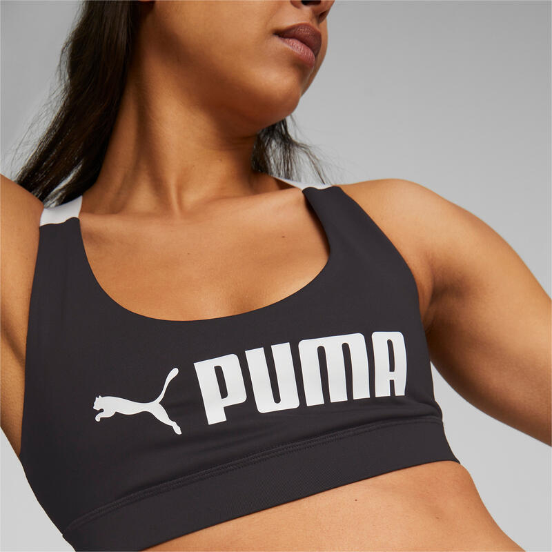 Bustieră Fitness Femei Mid Impact Training Bra Negru