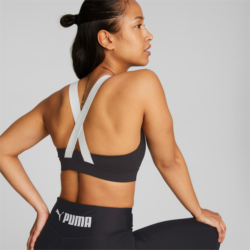 Bustieră Fitness Femei Mid Impact Training Bra Negru
