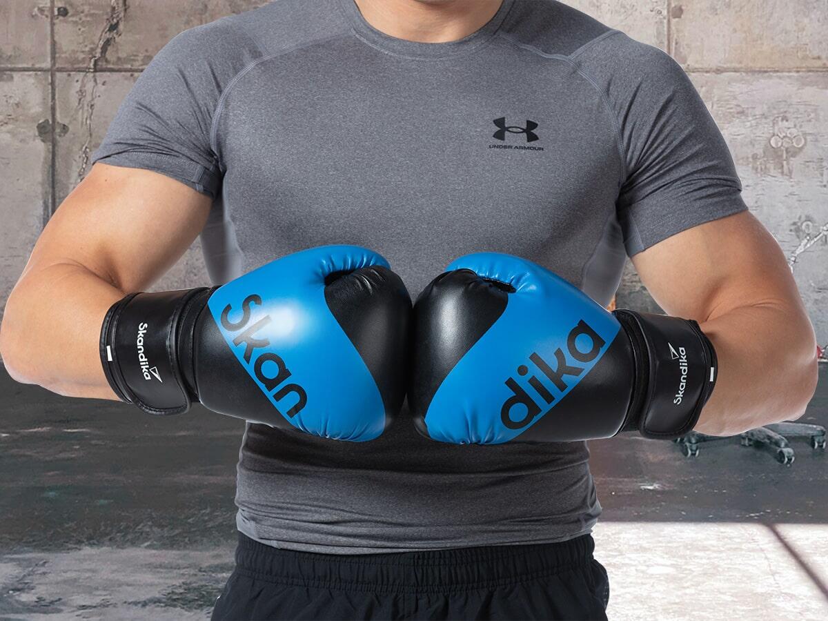 Bokshandschoenen - Comfortabele trainingshandschoenen - blauw 5/7