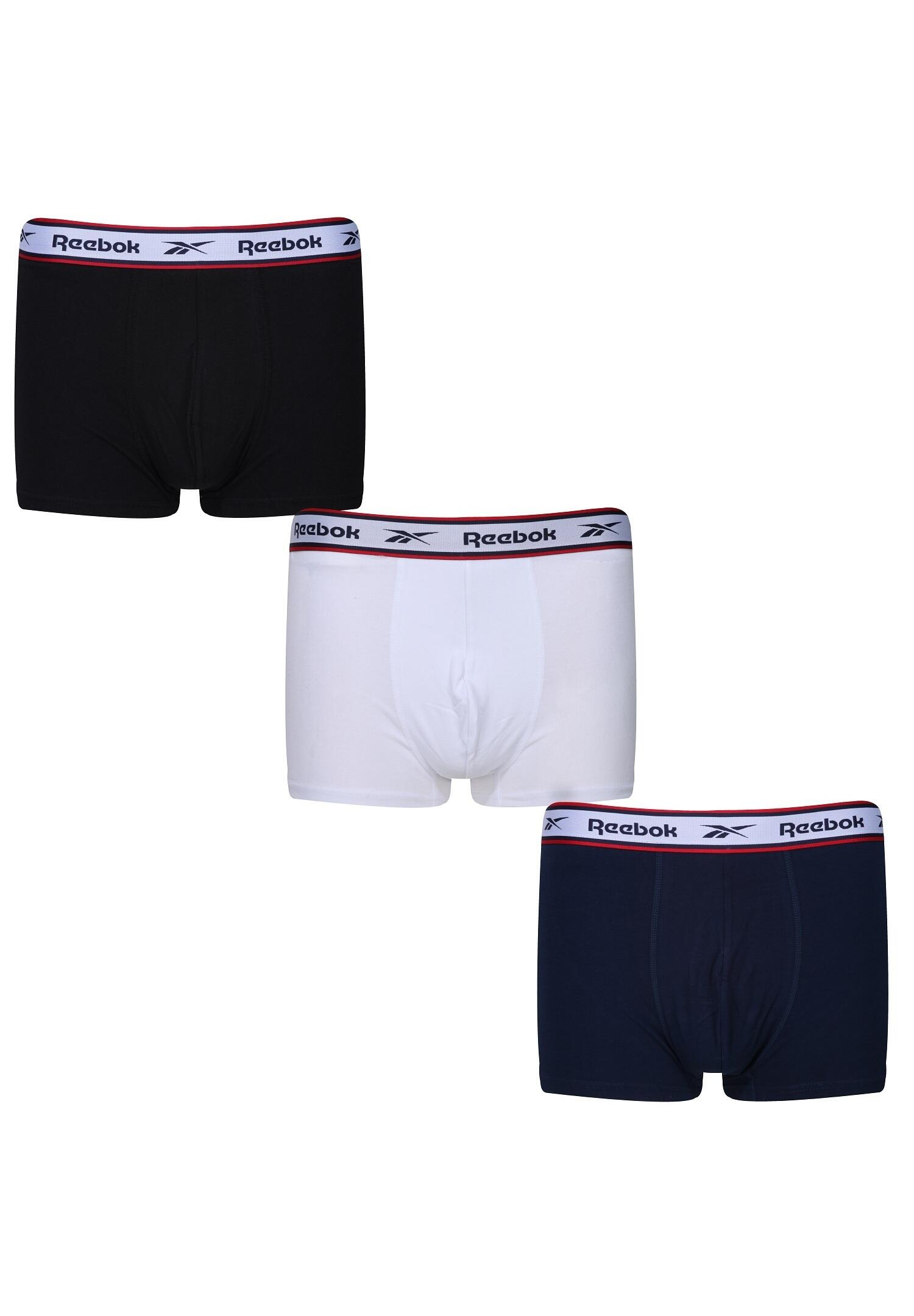 REEBOK Mens Reebok 3 pack Trunks Barlow Black/White/Navy