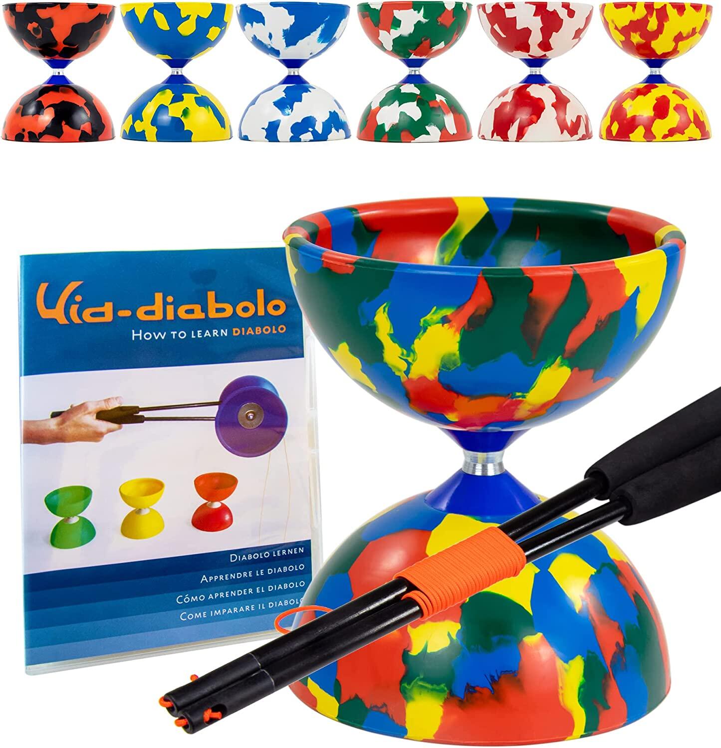 JUGGLE DREAM Juggle Dream Jester Diabolo Set - Fixed Axle Professional Diabolo with Super Gla