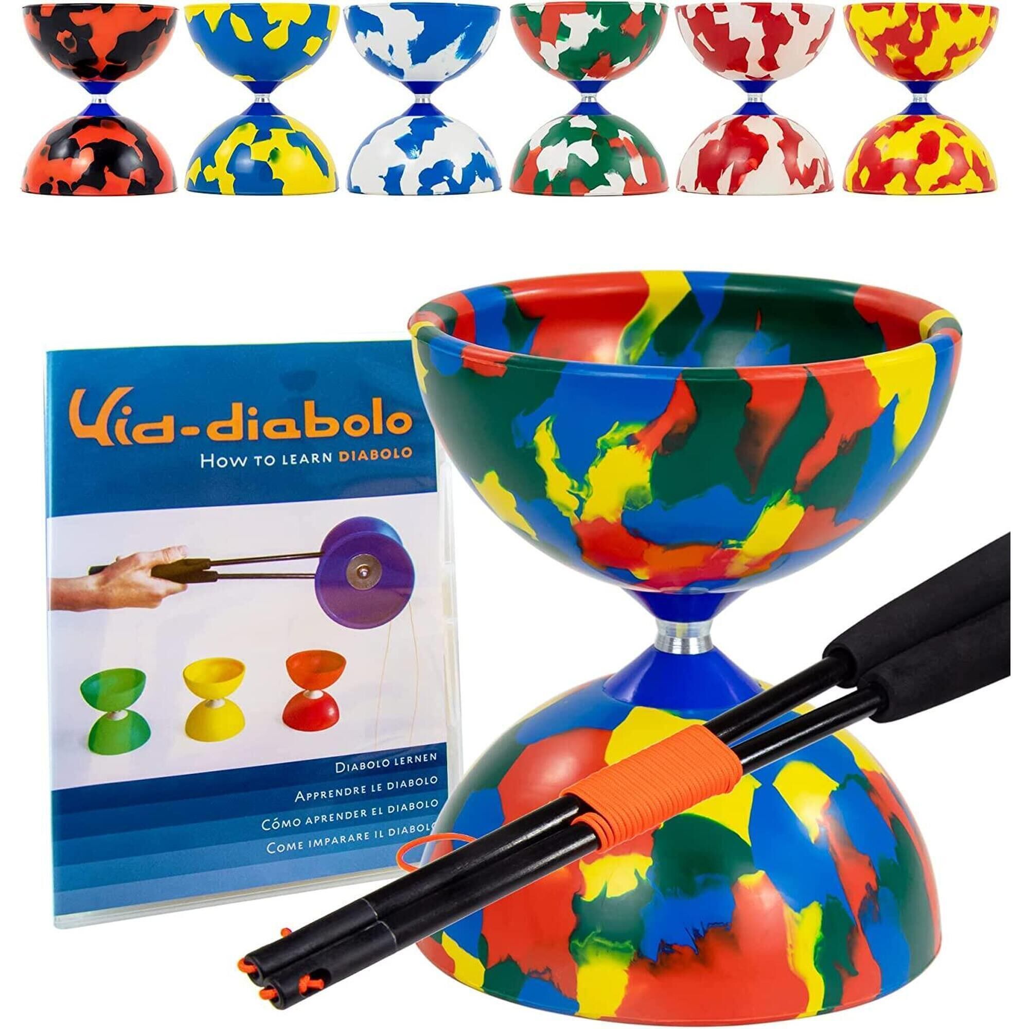 JUGGLE DREAM Juggle Dream Jester Diabolo Set - Fixed Axle Professional Diabolo with Super Gla