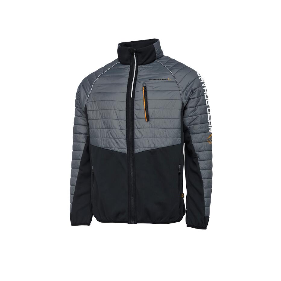 Veste Savage Gear Reflection Hybrid Jacket - gris-vert, capuche ajustable 1/3