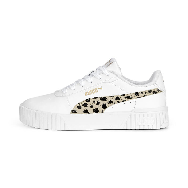 Carina 2.0 Animal sneakers voor jongeren PUMA White Granola Black Gold Beige